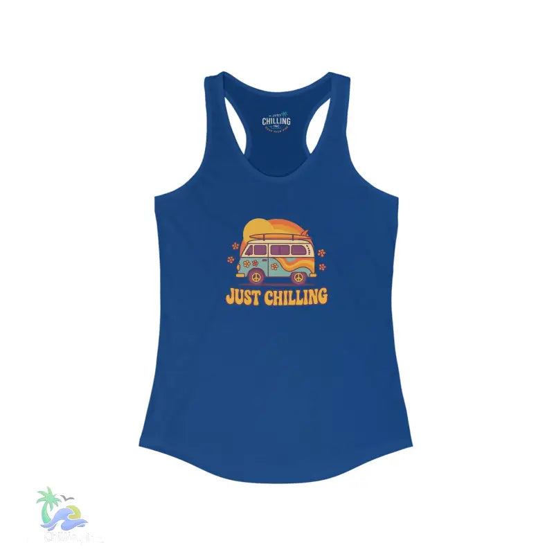 Women’s Racerback Thank peace hippie van design - S / Solid Royal - Tank Top