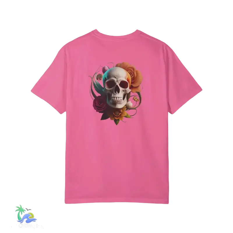 Women’s skull Jersey Short Sleeve Deep V-Neck Tee - T-Shirt