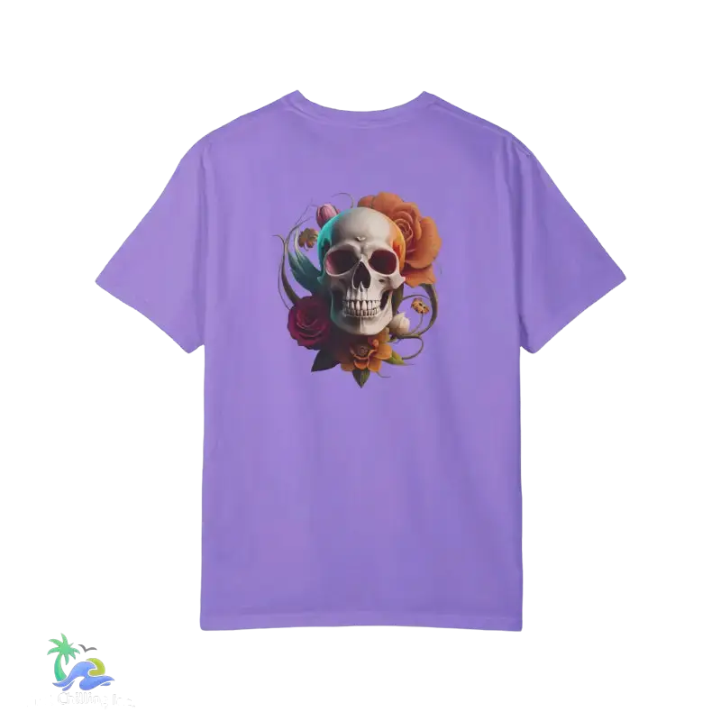 Women’s skull Jersey Short Sleeve Deep V-Neck Tee - T-Shirt