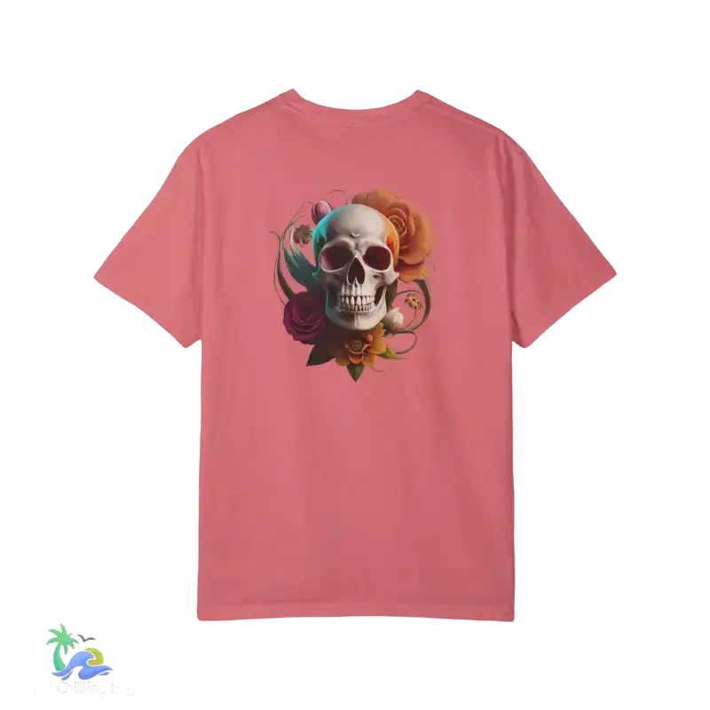 Women’s skull Jersey Short Sleeve Deep V-Neck Tee - T-Shirt