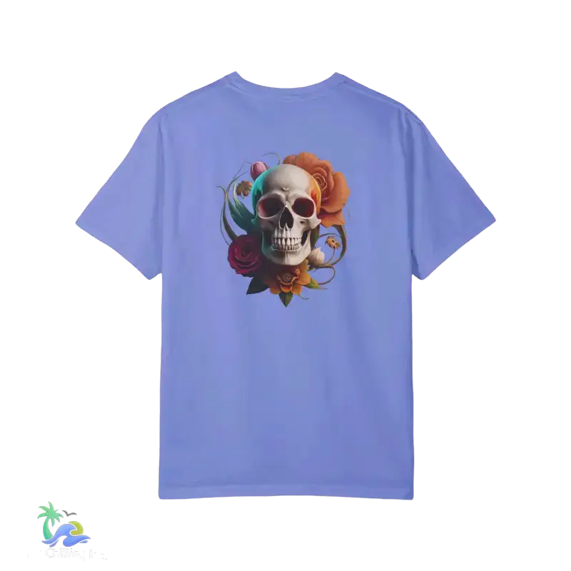Women’s skull Jersey Short Sleeve Deep V-Neck Tee - T-Shirt