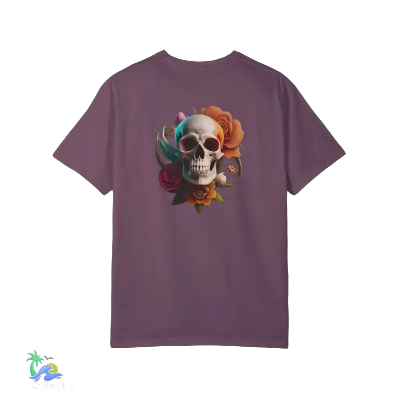 Women’s skull Jersey Short Sleeve Deep V-Neck Tee - T-Shirt