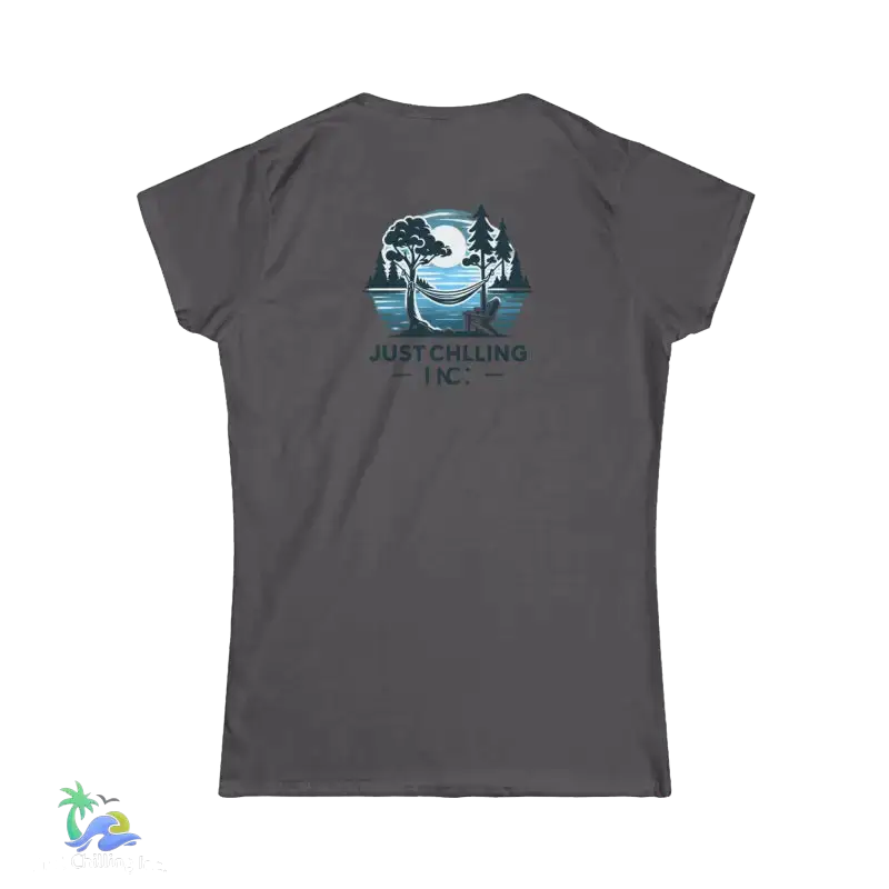 Women’s Softstyle Tee Just chilling by the lake in a hammock - Charcoal / S - T-Shirt