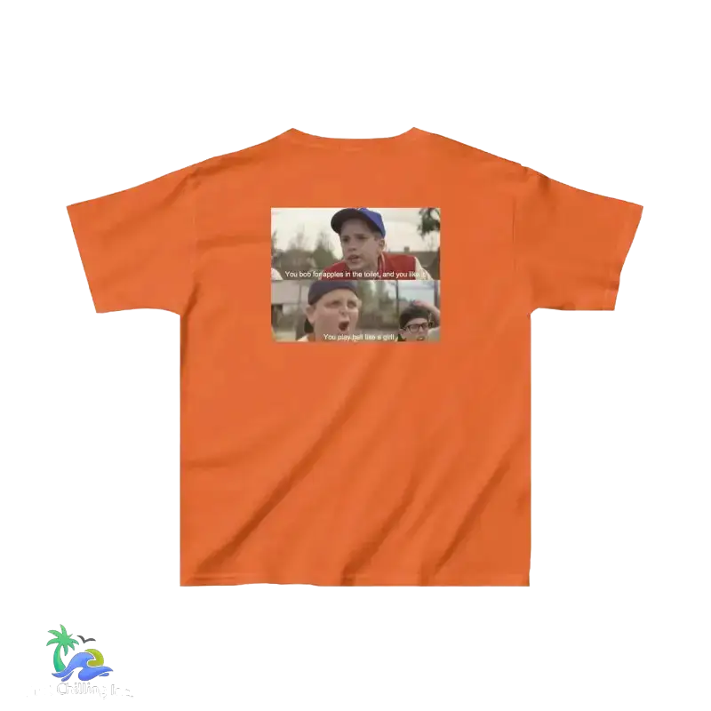 You play ball like a girl - The sandlot tee - XS / Orange - Kids clothes