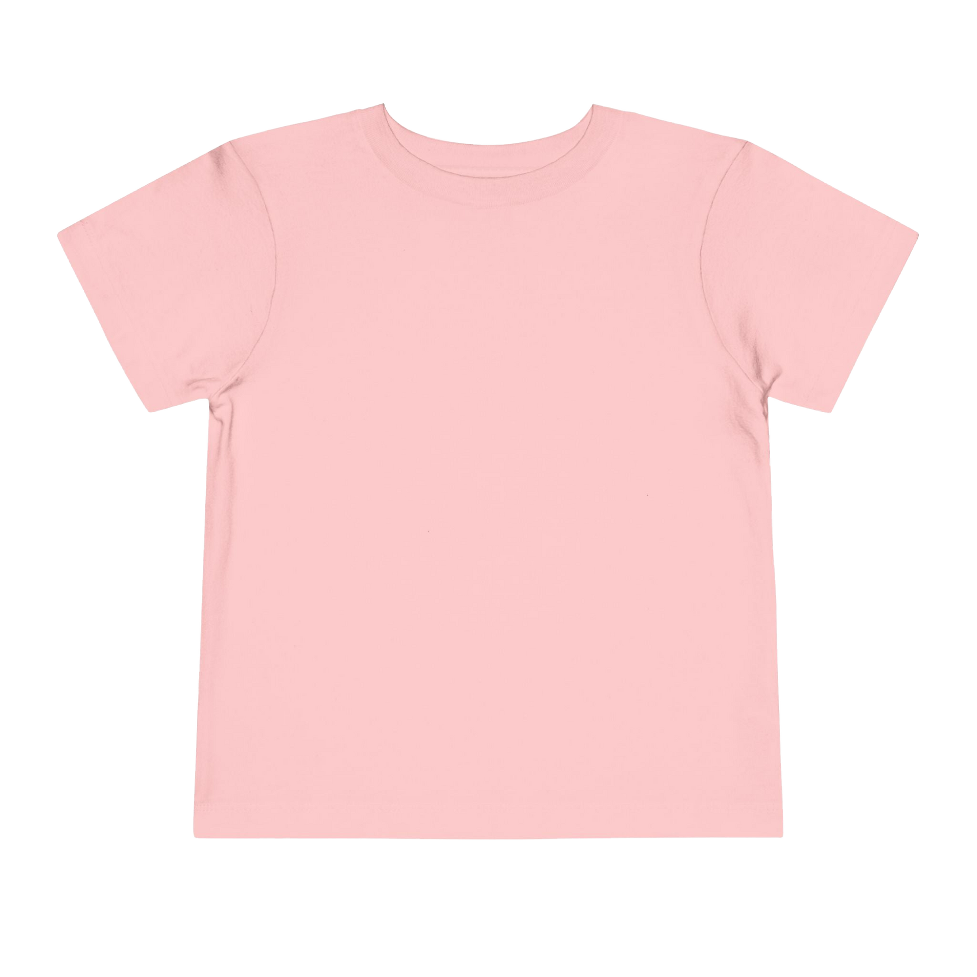 A simple, plain pink t-shirt against a black background.