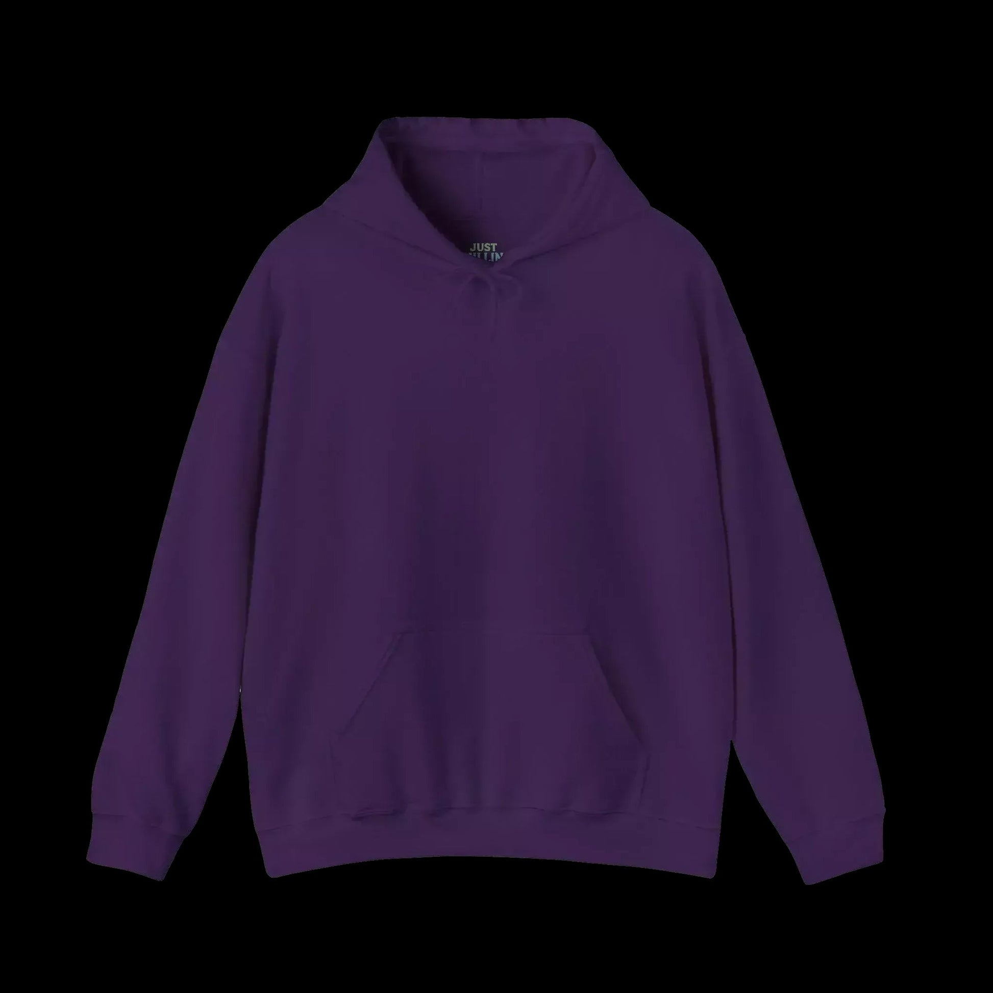 A purple hoodie with a simple design and no visible text.