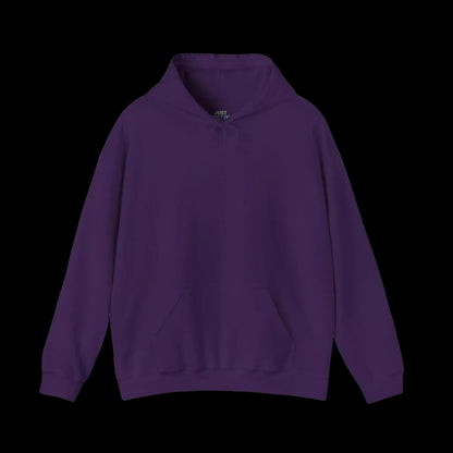 A purple hoodie with a simple design and no visible text.