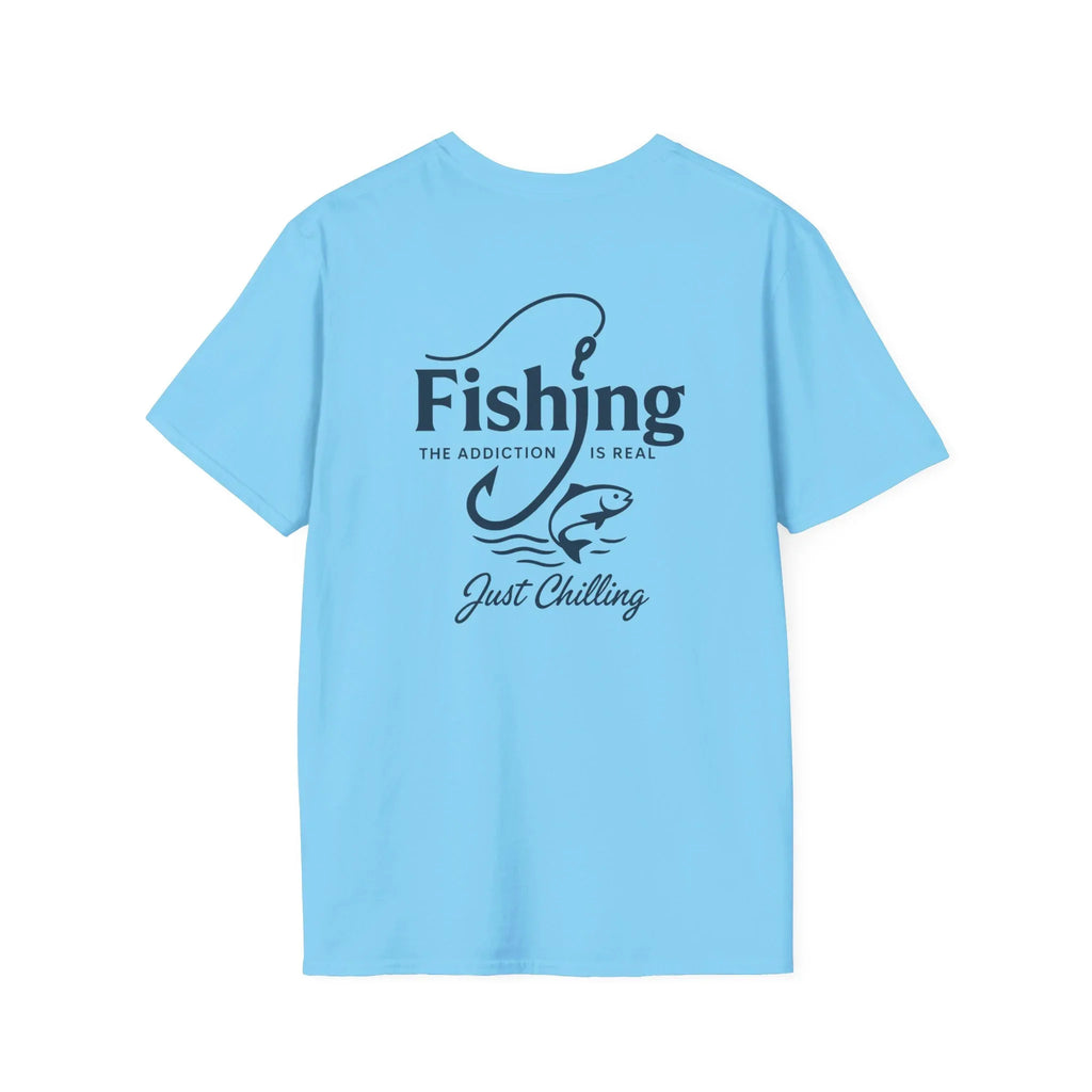 Fishing Addiction Unisex T-Shirt, Casual Wear, Outdoor Shirt, Gift for Fishermen, Summer Tee, Fishing Enthusiast Apparel - Just Chilling Inc.