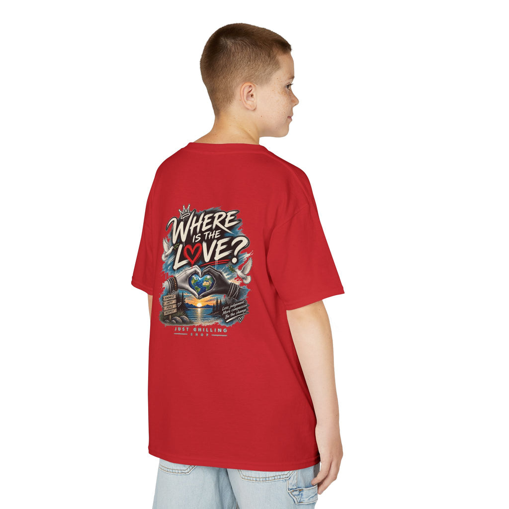 Where’s the Love? Kids Unisex Graphic Tee | Just Chilling Shop