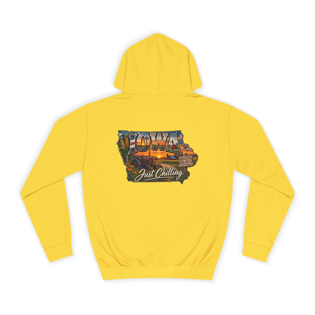 Iowa State Hoodie — 'Iowa Just Chilling' Retro Landscape College Sweatshirt
