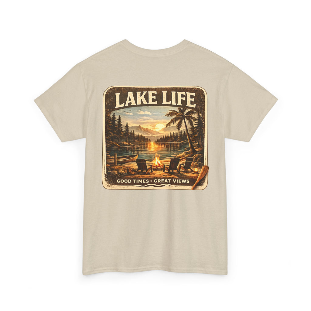 Lake Life T-Shirt — "Just Chilling" Vintage Sunset Tee