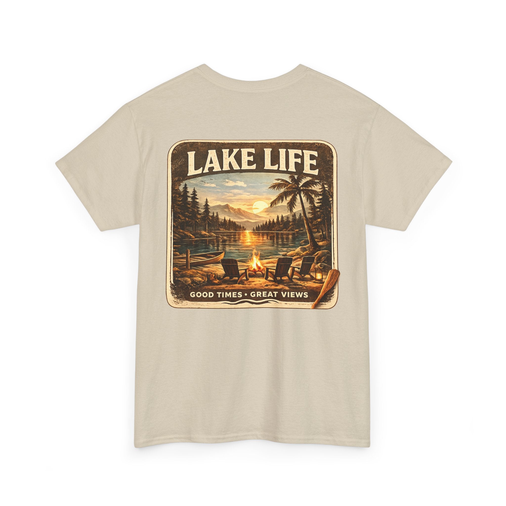 Lake Life T-Shirt — "Just Chilling" Vintage Sunset Tee