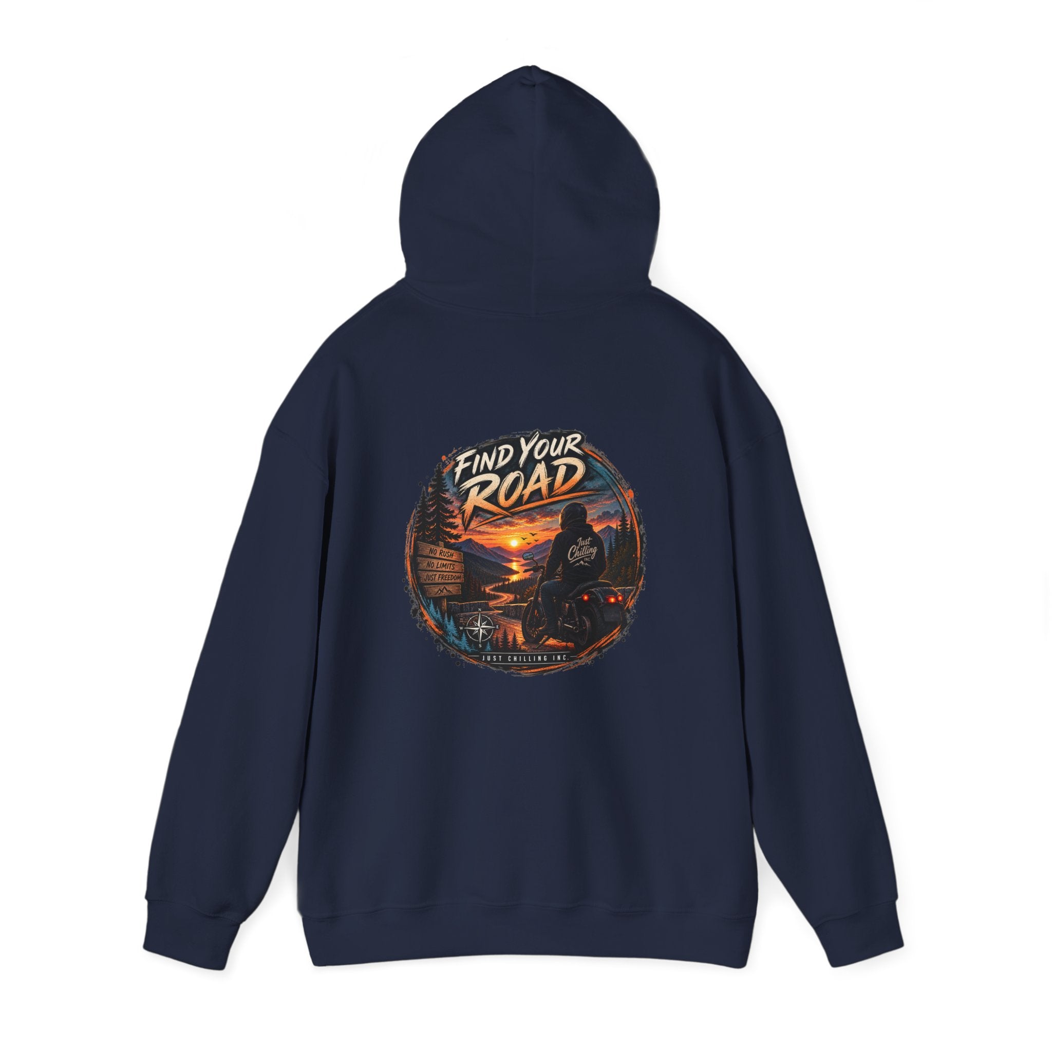 Hoodie — 'Find Your Road' Sunset Motorcycle Adventure Hooded Sweatshirt