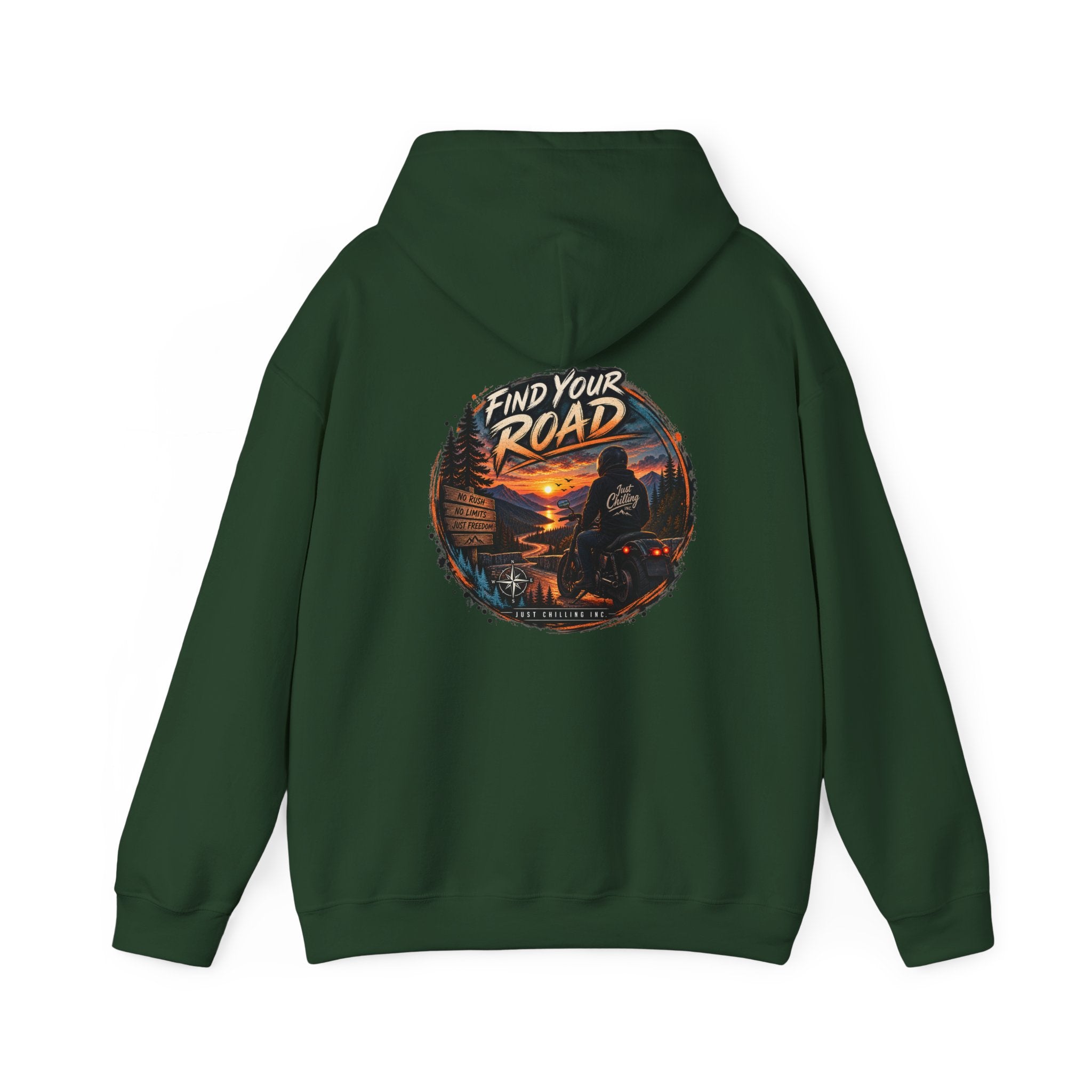 Hoodie — 'Find Your Road' Sunset Motorcycle Adventure Hooded Sweatshirt