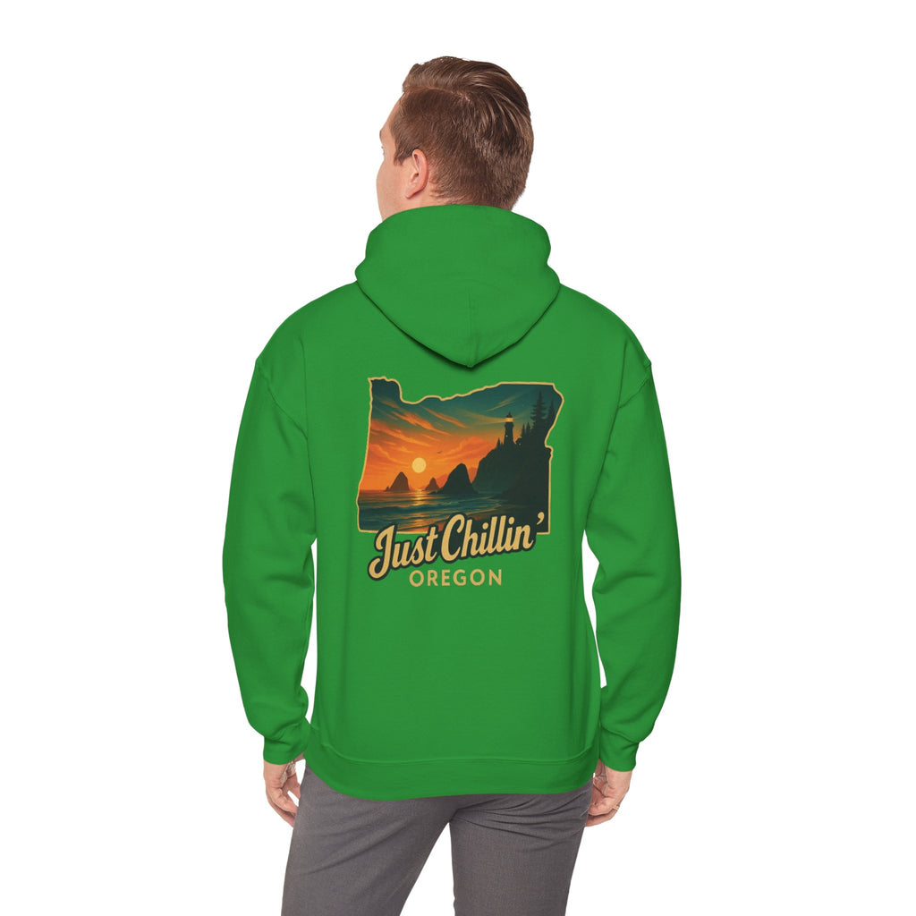 Oregon Sunset Hoodie — "Just Chillin'" Scenic Travel Pullover