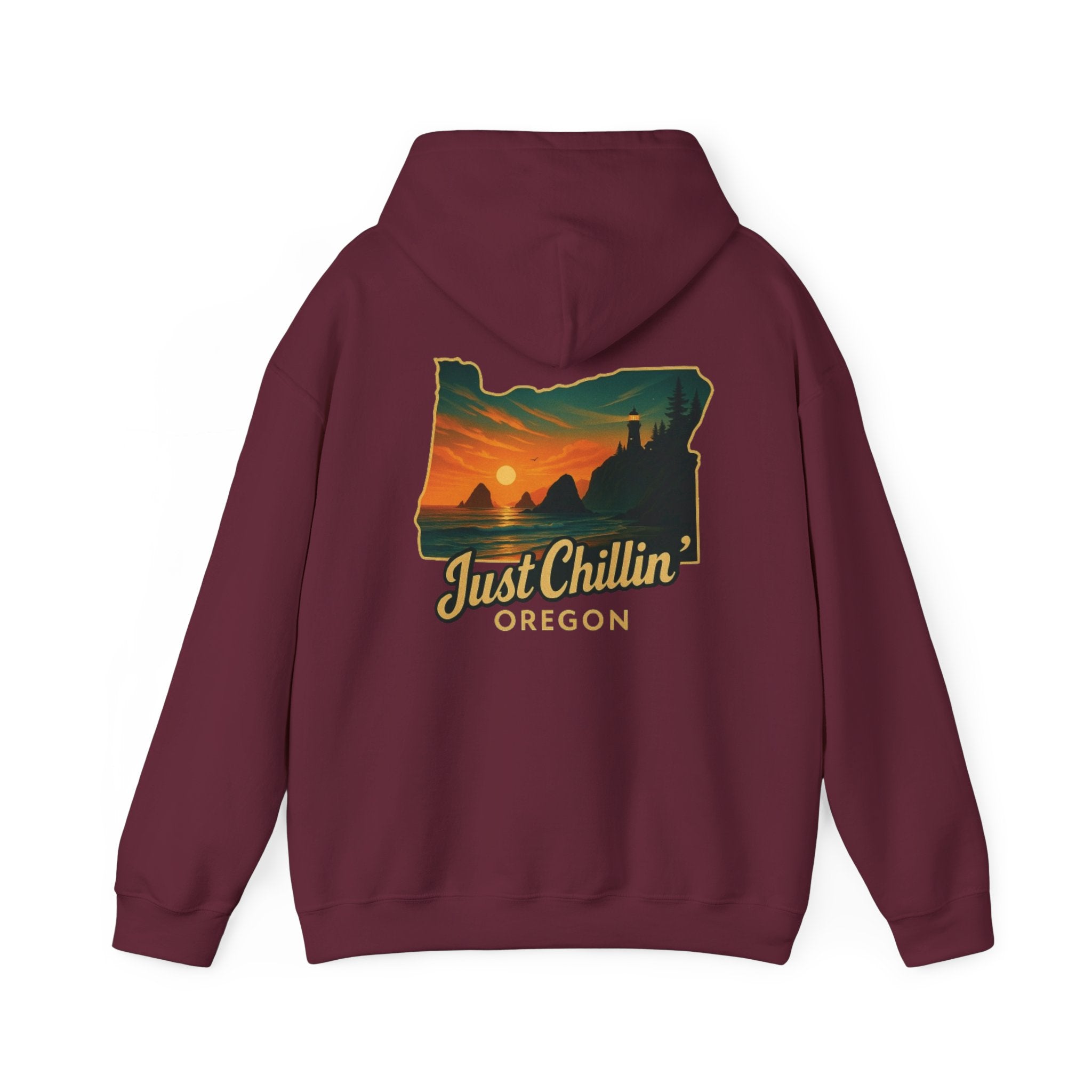 Oregon Sunset Hoodie — "Just Chillin'" Scenic Travel Pullover