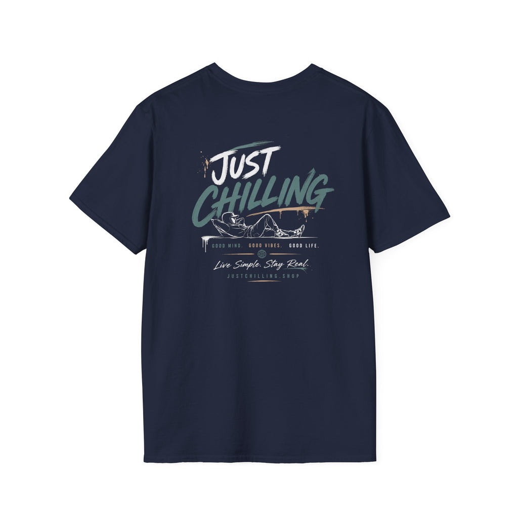 Classic Black Crewneck T-Shirt — Minimal Everyday Tee (Just Chilling)
