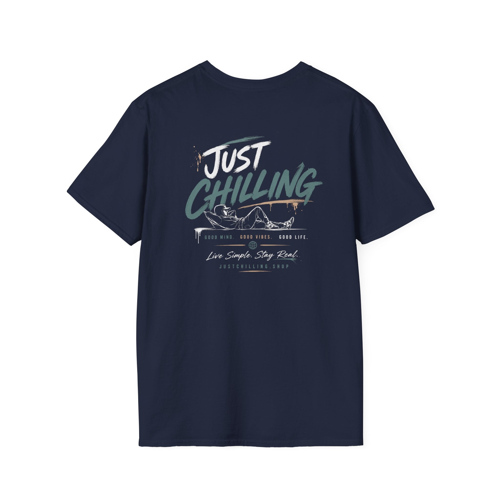 Classic Black Crewneck T-Shirt — Minimal Everyday Tee (Just Chilling)