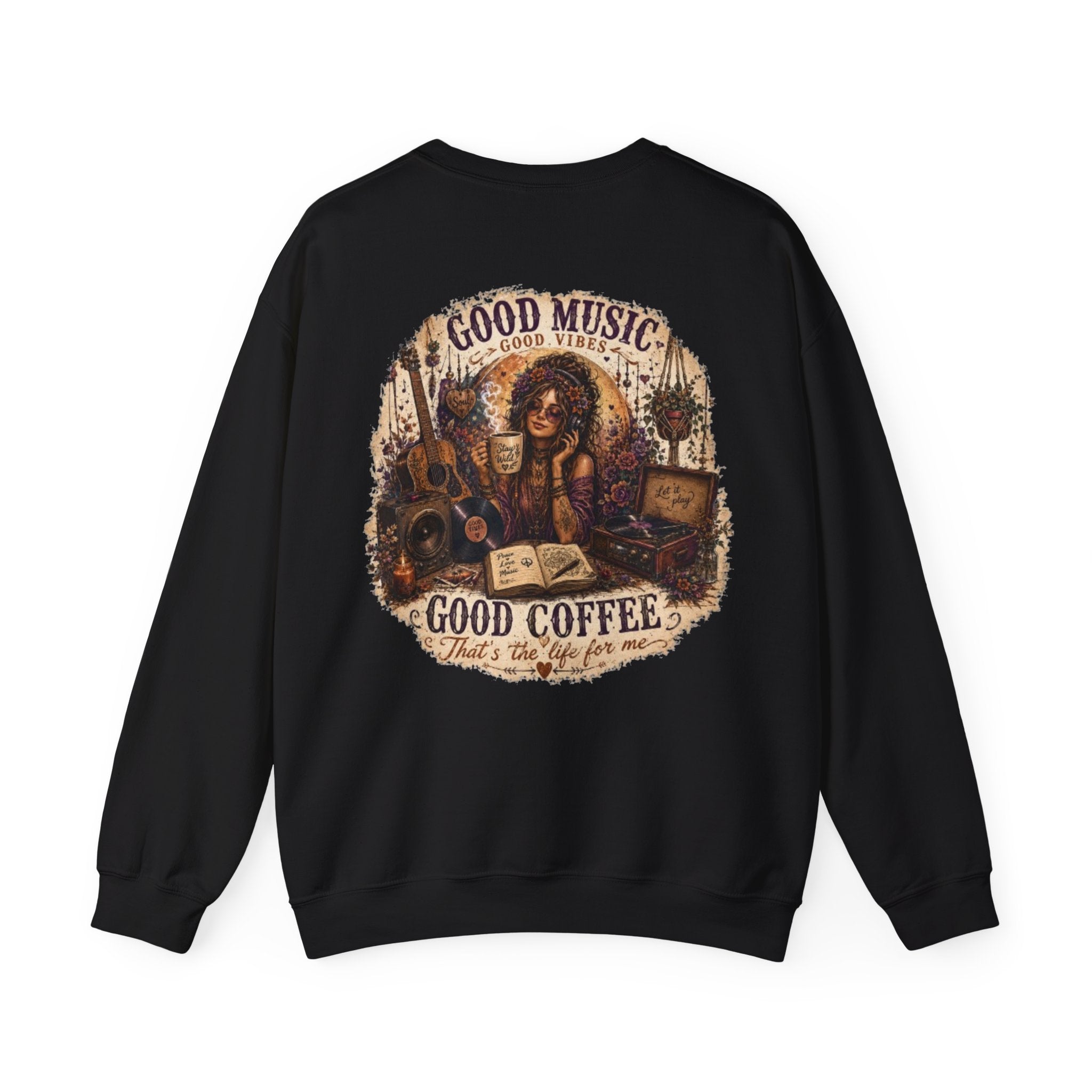 Music is Happiness Lightweight Crewneck Sweatshirt