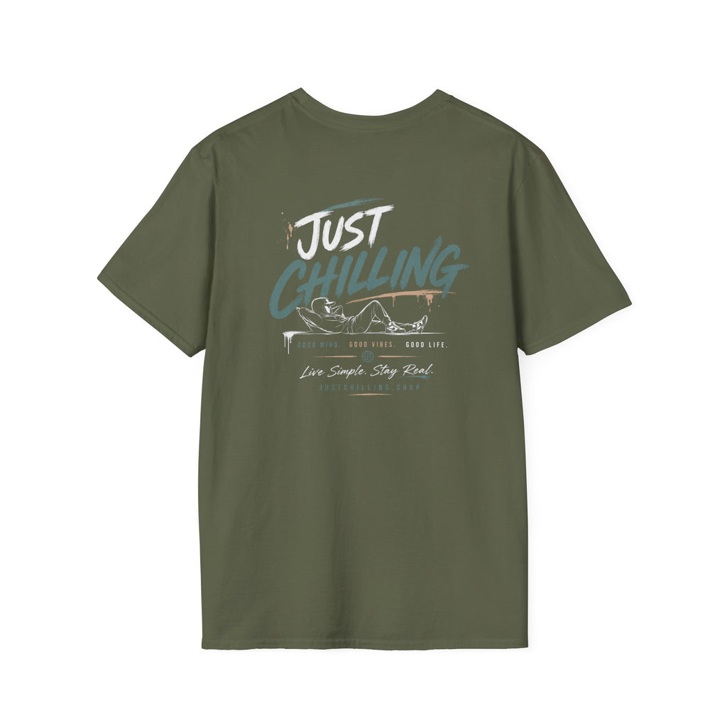 Classic Black Crewneck T-Shirt — Minimal Everyday Tee (Just Chilling)