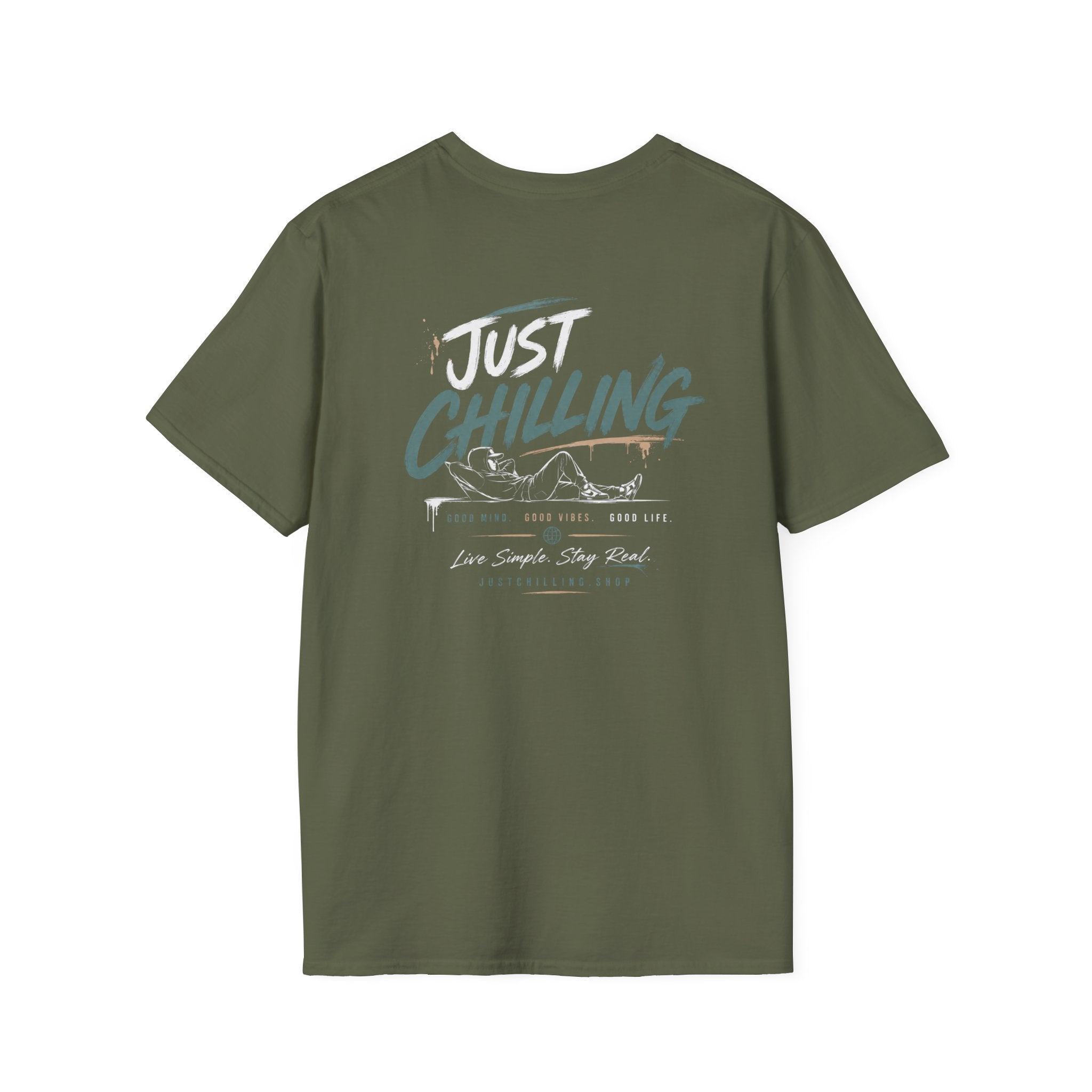 Classic Black Crewneck T-Shirt — Minimal Everyday Tee (Just Chilling)