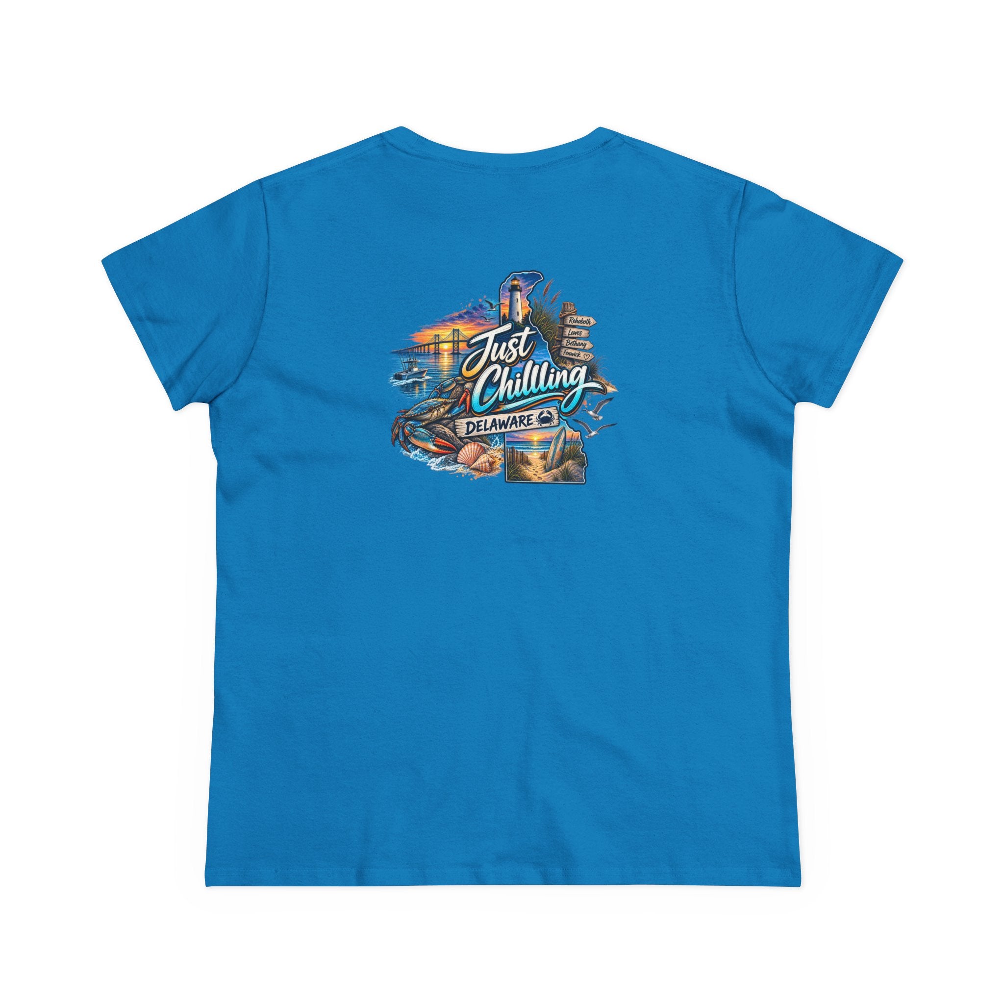 Delaware Just Chilling Tee, Summer Vibes Shirt, Beach Lover Gift, Casual Comfort Top, Vacation Outfit Essential, Fun Graphic T-Shirt