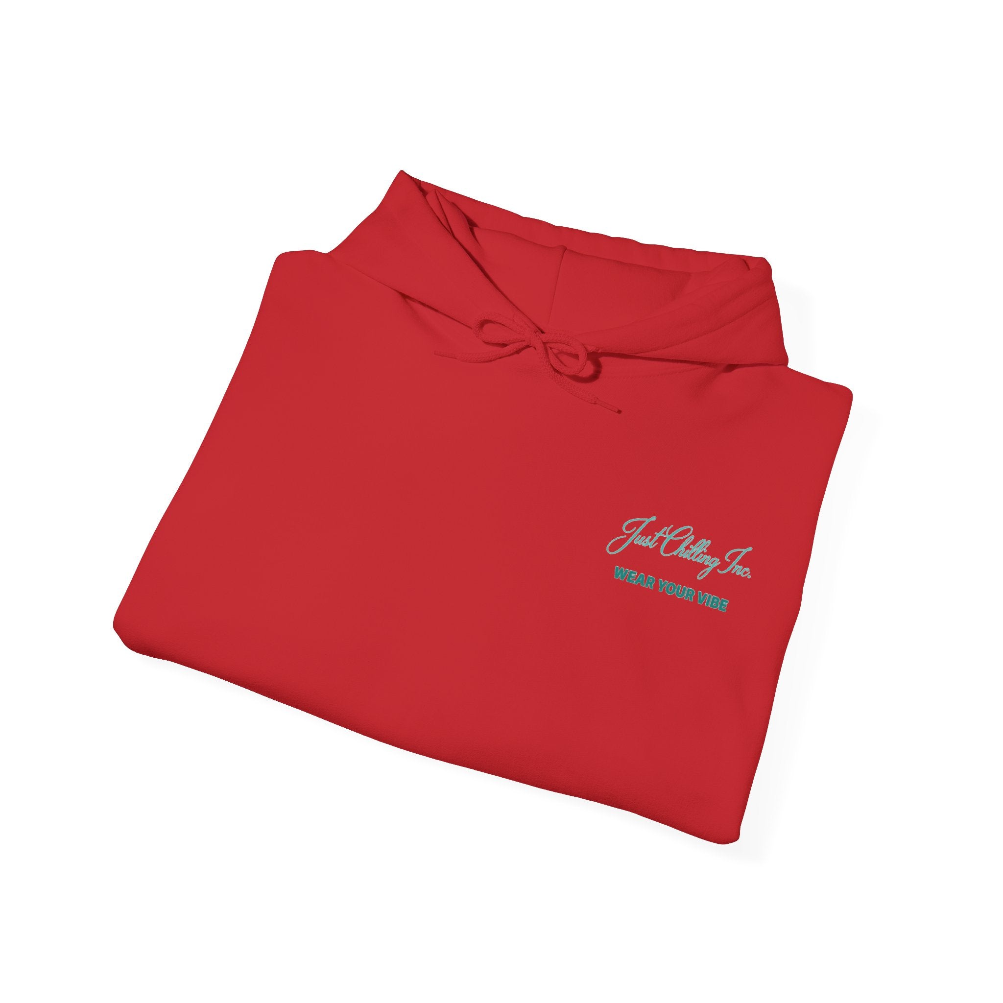 Folded red polo shirt with a white 'H' logo on a white background