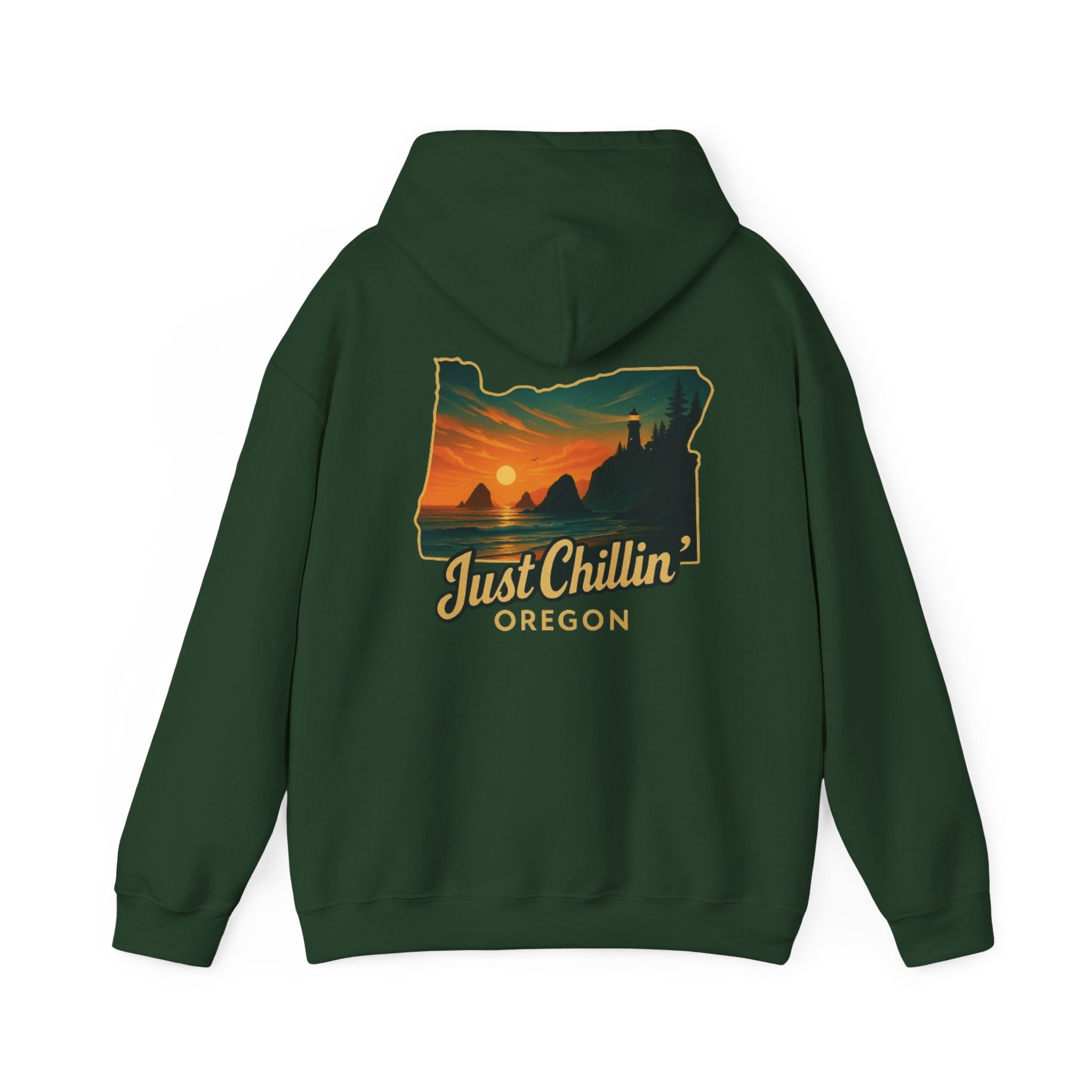 Oregon Sunset Hoodie — "Just Chillin'" Scenic Travel Pullover