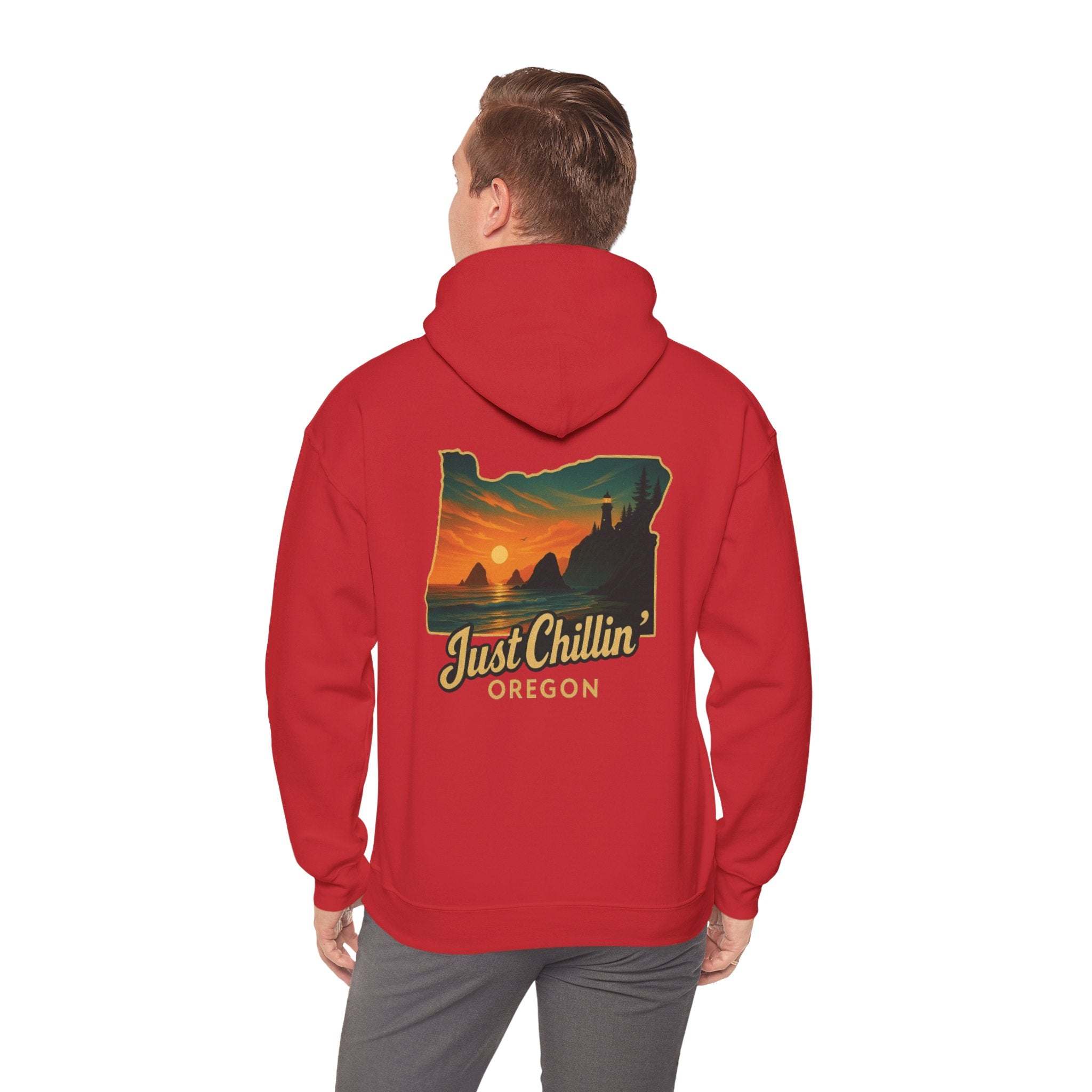Oregon Sunset Hoodie — "Just Chillin'" Scenic Travel Pullover