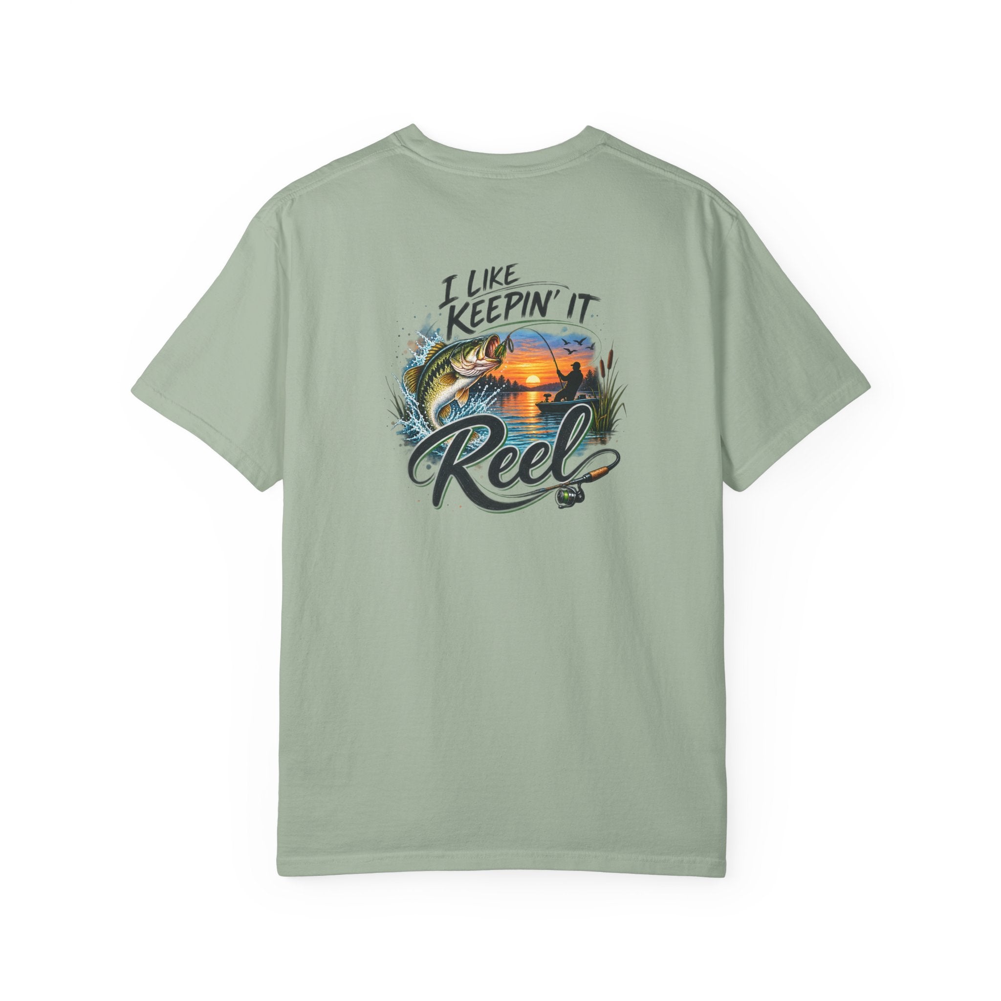 Fishing T-Shirt — "I Like Keepin' It Reel" Sunset Reel Graphic Tee