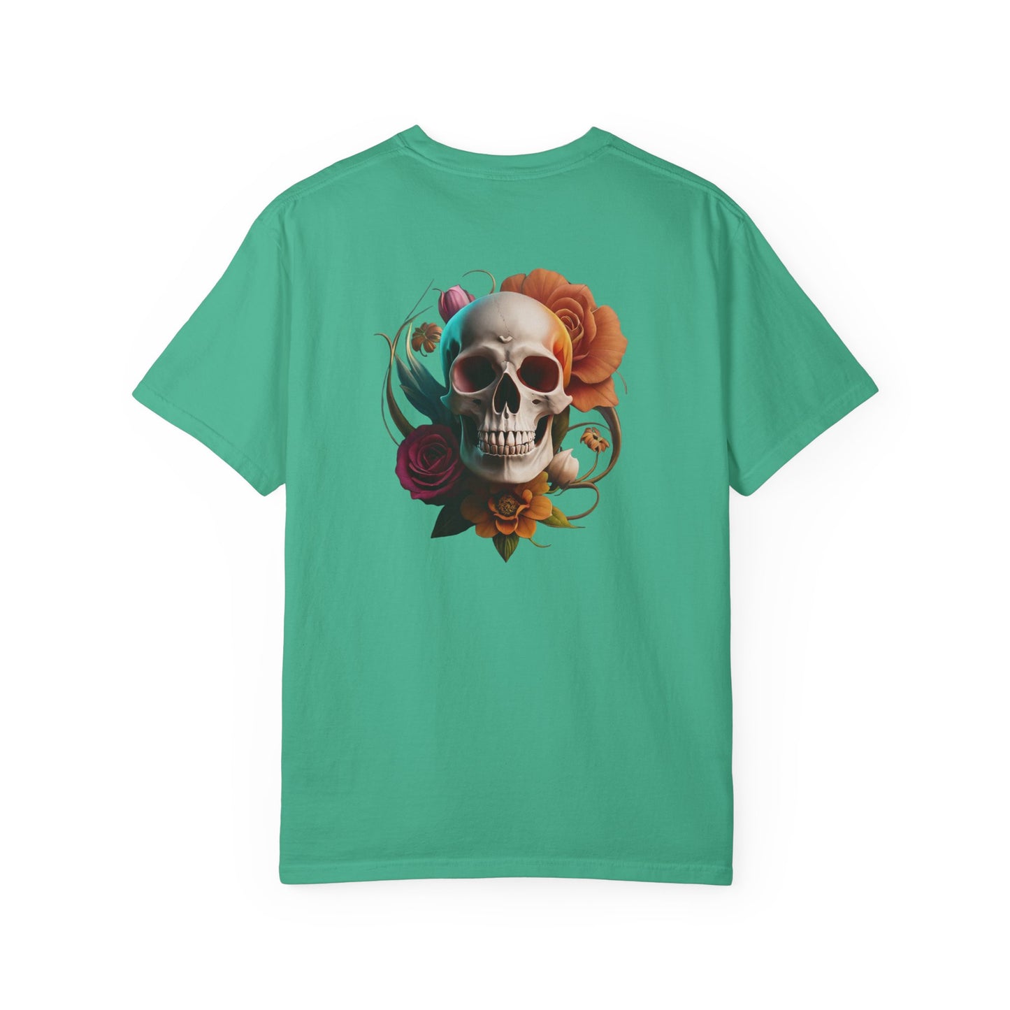 Women's V-Neck Tee – Slim Fit Skull Graphic Cotton T-Shirt | Breathable Casual Top