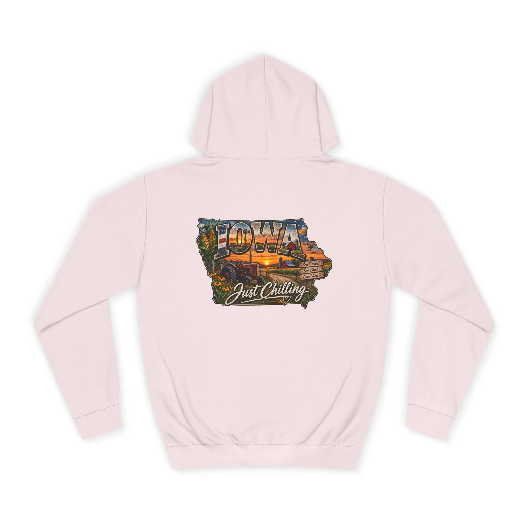 Iowa State Hoodie — 'Iowa Just Chilling' Retro Landscape College Sweatshirt