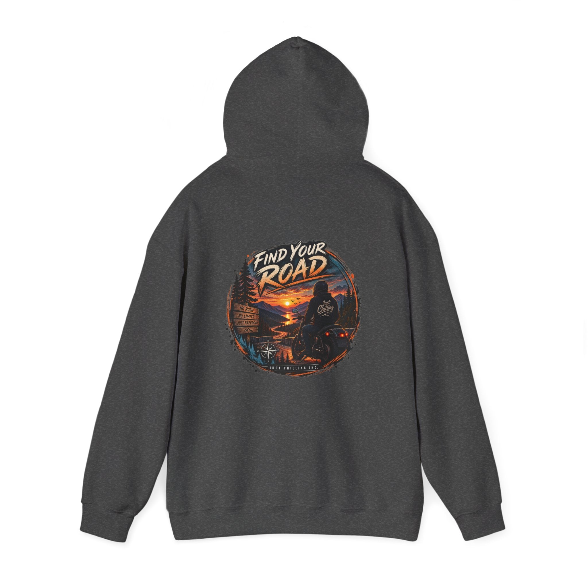 Hoodie — 'Find Your Road' Sunset Motorcycle Adventure Hooded Sweatshirt