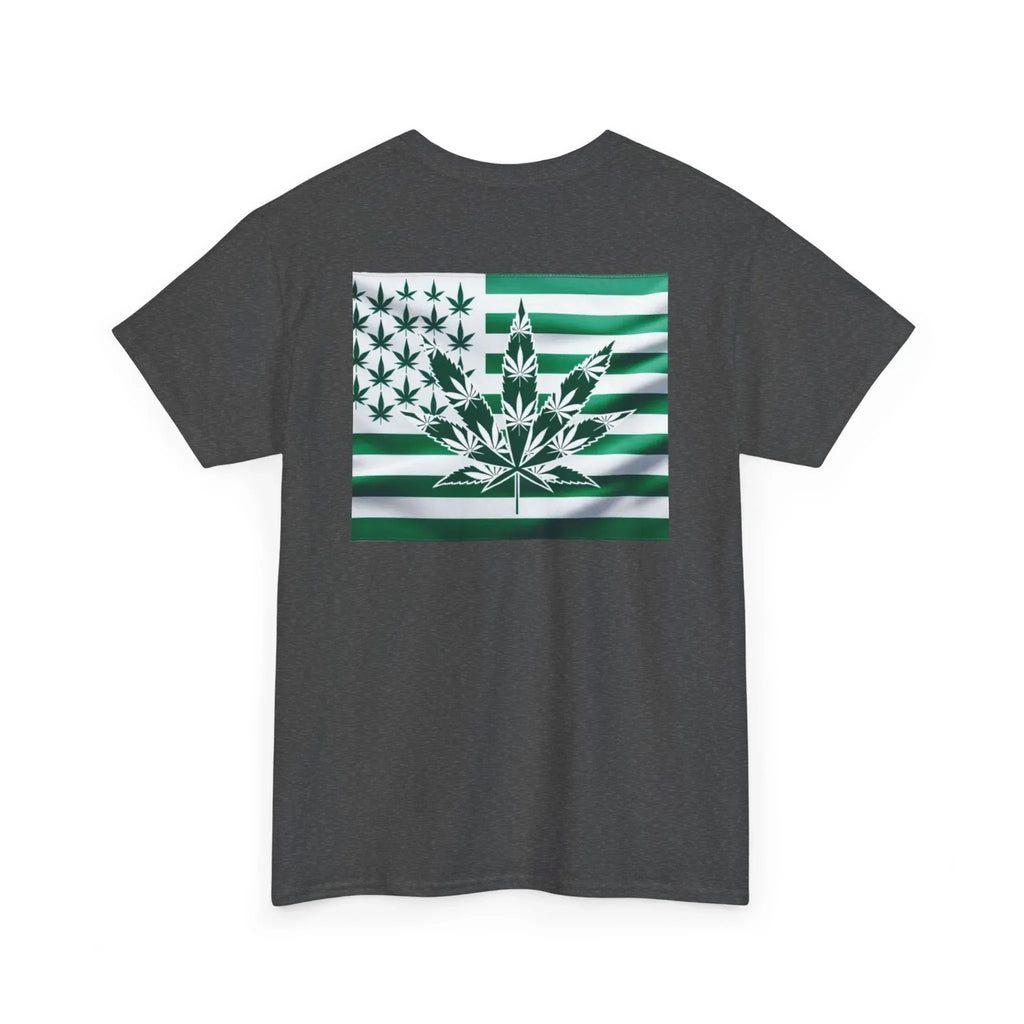 Unisex Heavy Cotton Tee cannabis all-star and flag tee - Just Chilling Inc.