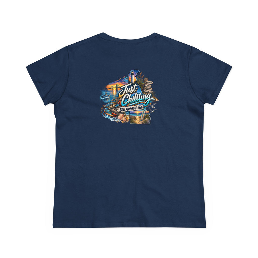 Delaware Just Chilling Tee, Summer Vibes Shirt, Beach Lover Gift, Casual Comfort Top, Vacation Outfit Essential, Fun Graphic T-Shirt