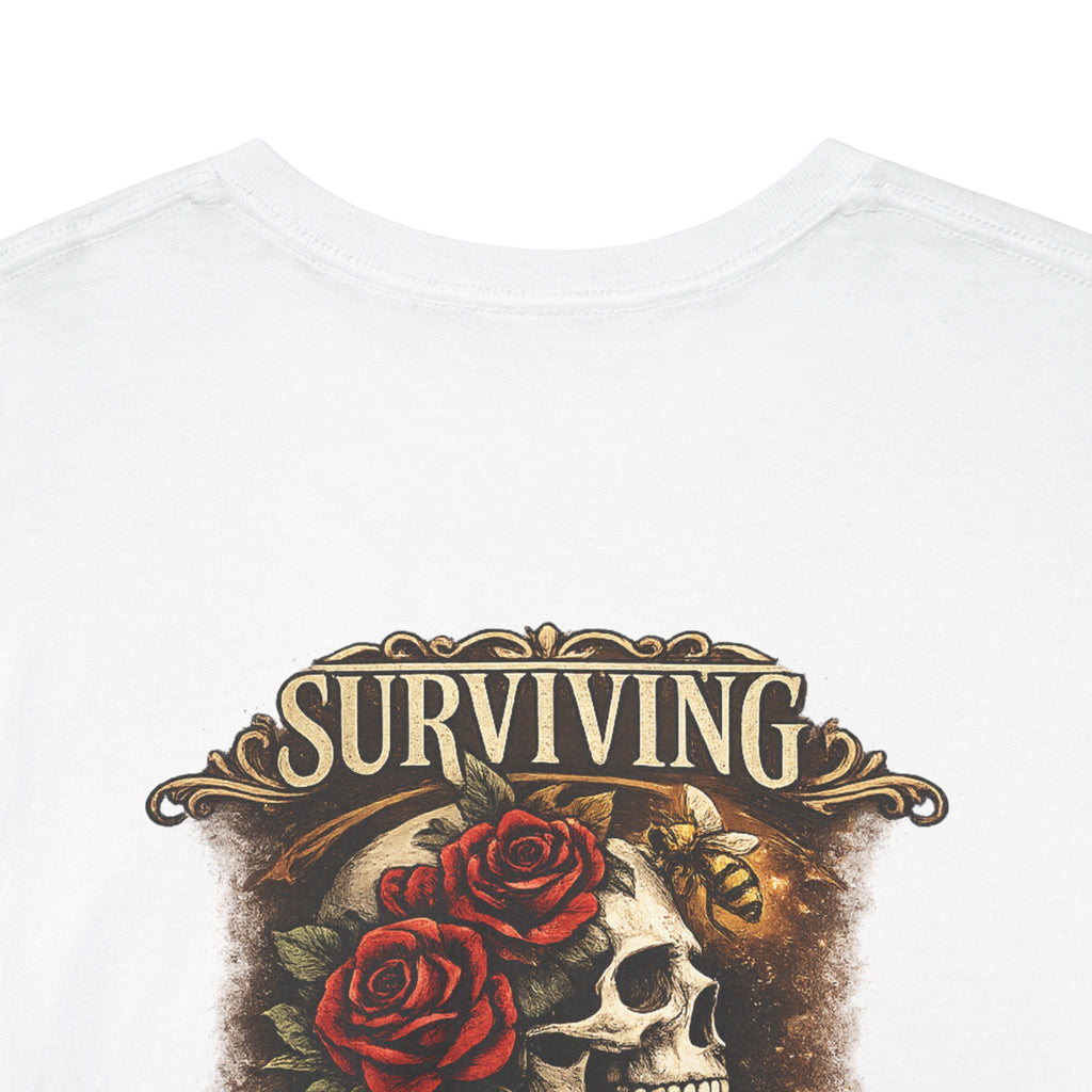 Just Chilling Out, Surviving Out of Spite Tee — Women's Relaxed Vibe Graphic T-Shirt