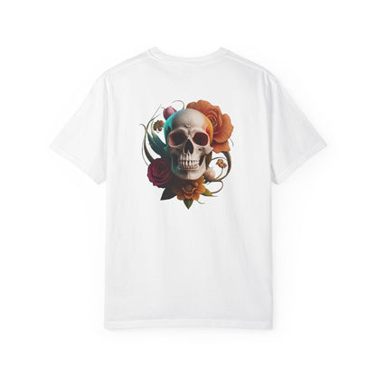 Women's V-Neck Tee – Slim Fit Skull Graphic Cotton T-Shirt | Breathable Casual Top