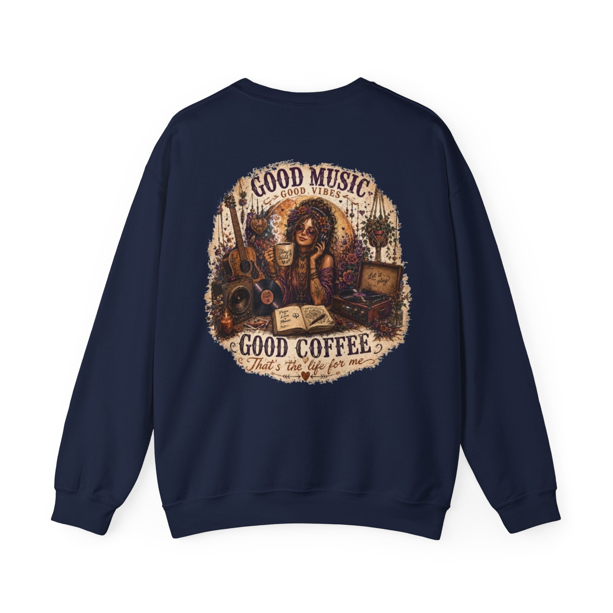 Music is Happiness Lightweight Crewneck Sweatshirt