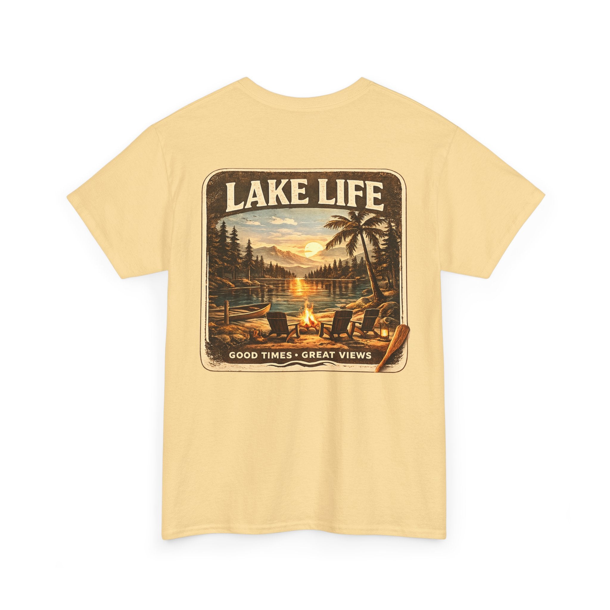 Lake Life T-Shirt — "Just Chilling" Vintage Sunset Tee
