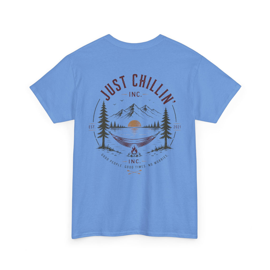 Just Chillin' Inc. Campfire Gathering T-Shirt | Outdoor Tee