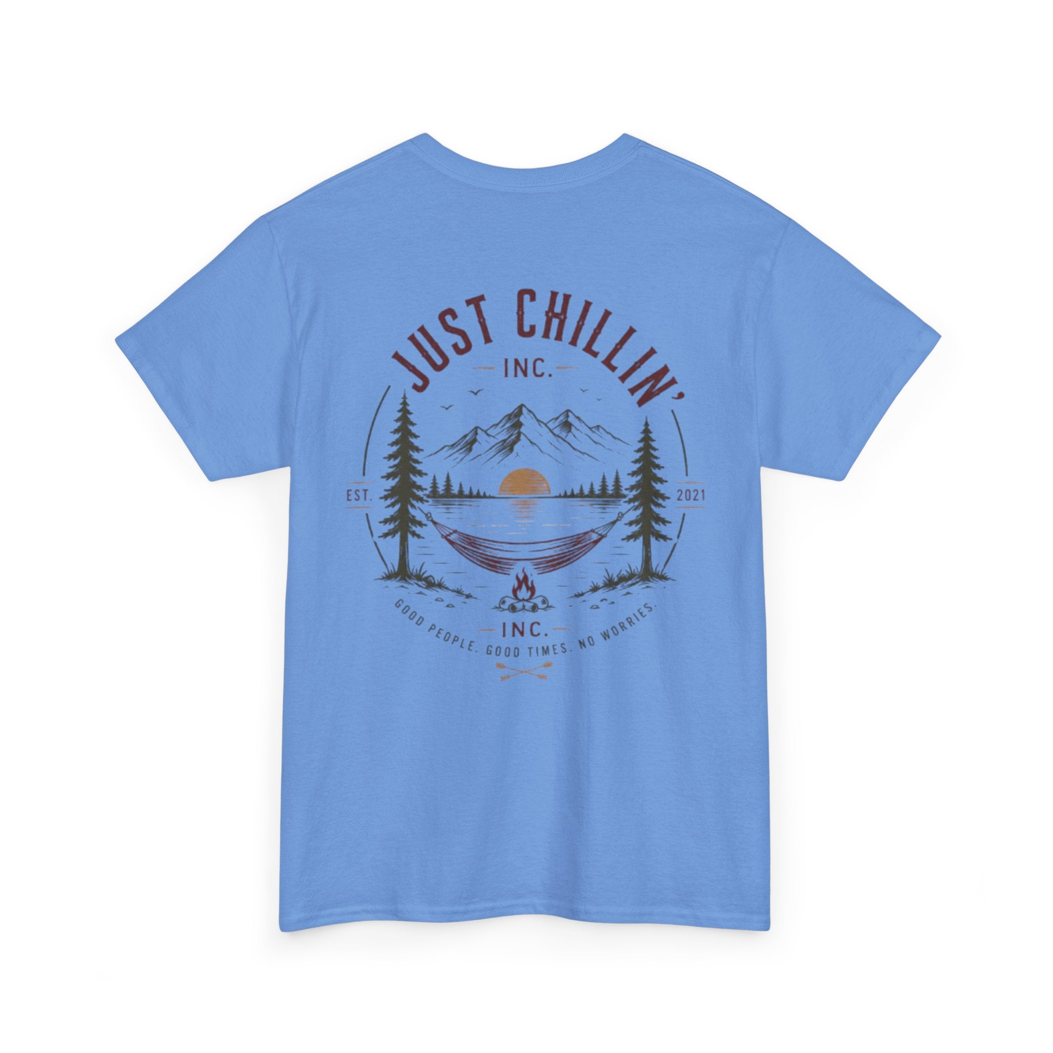 Just Chillin' Inc. Campfire Gathering T-Shirt | Outdoor Tee