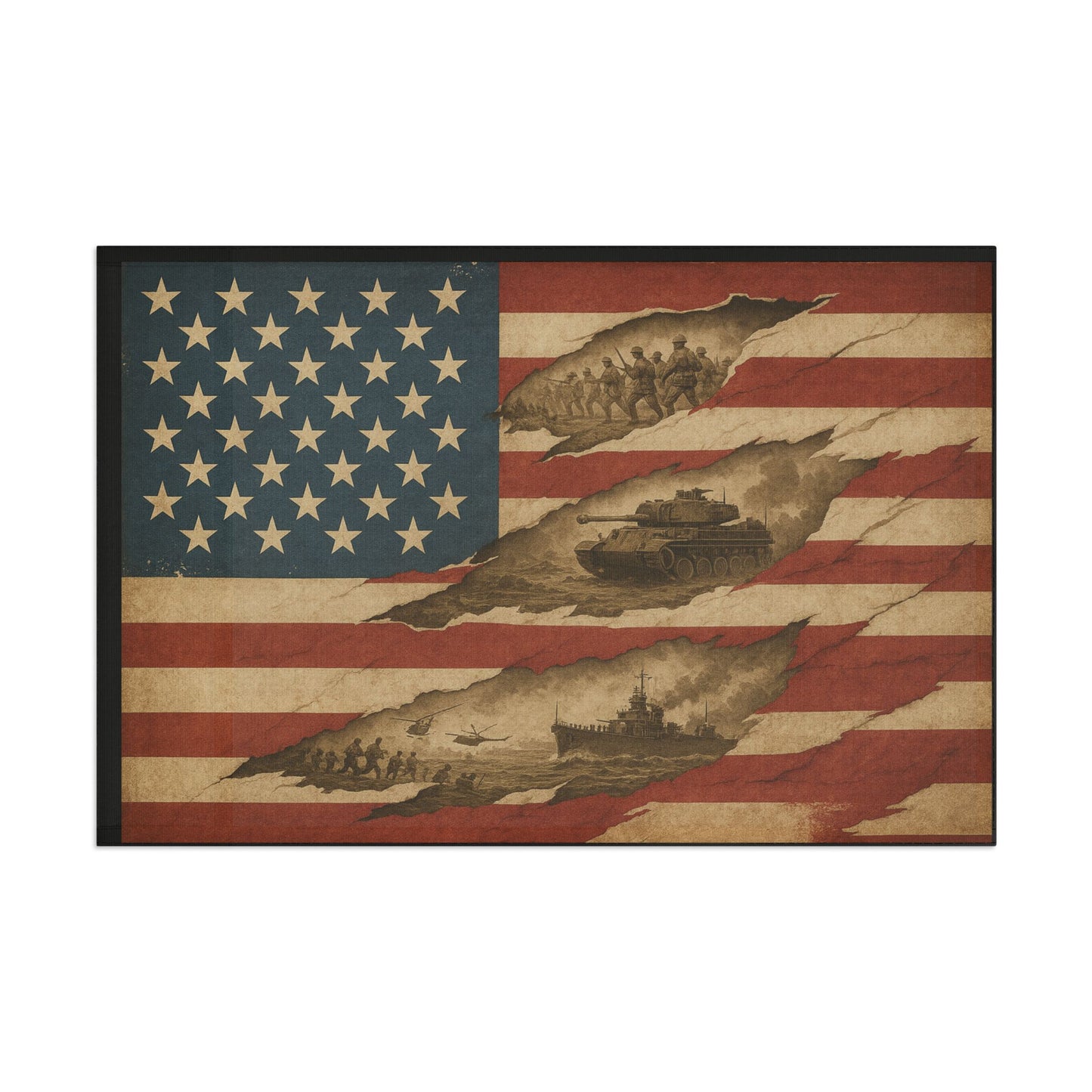 Torn American Flag - Hidden Battles Patriotic Wall Art