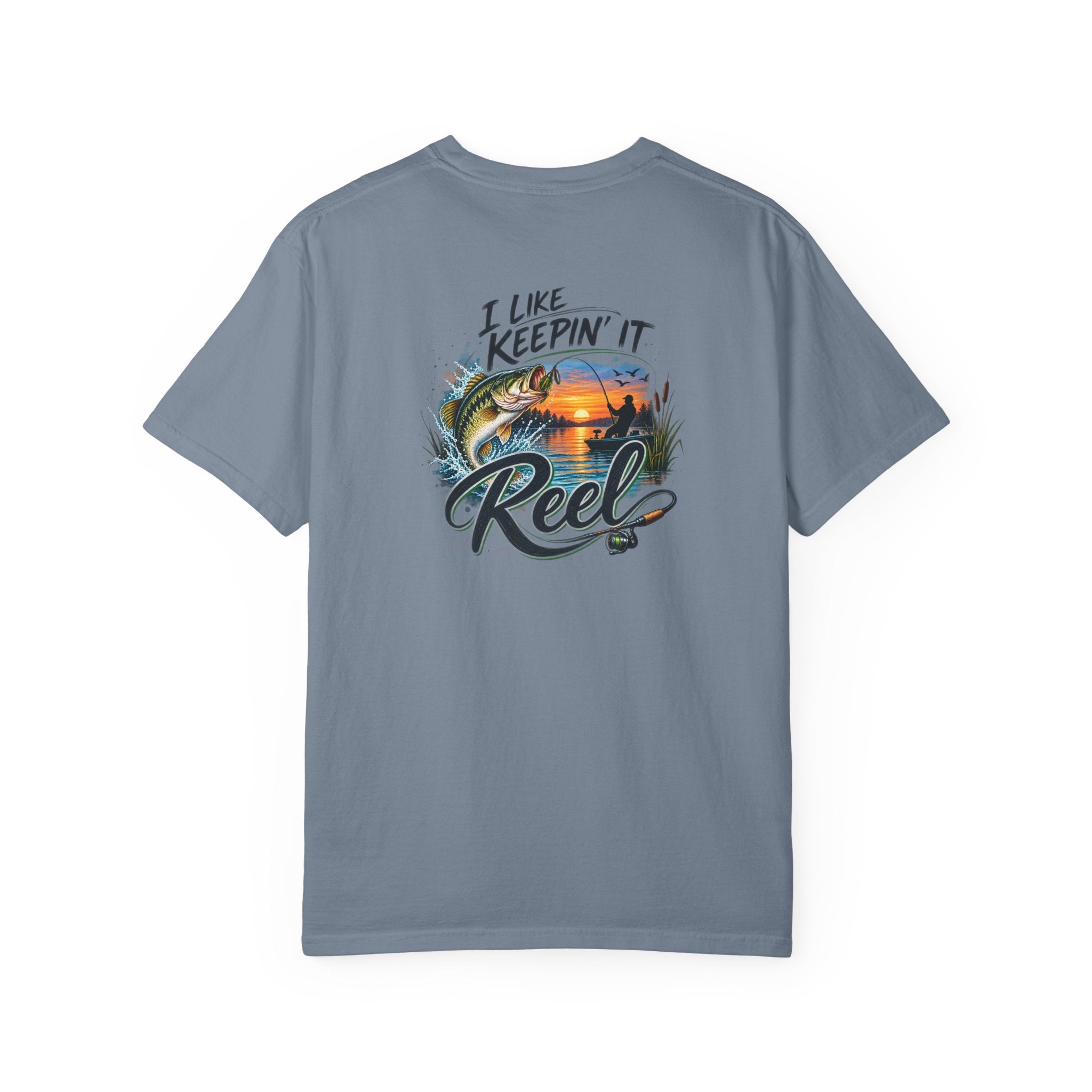 Fishing T-Shirt — "I Like Keepin' It Reel" Sunset Reel Graphic Tee