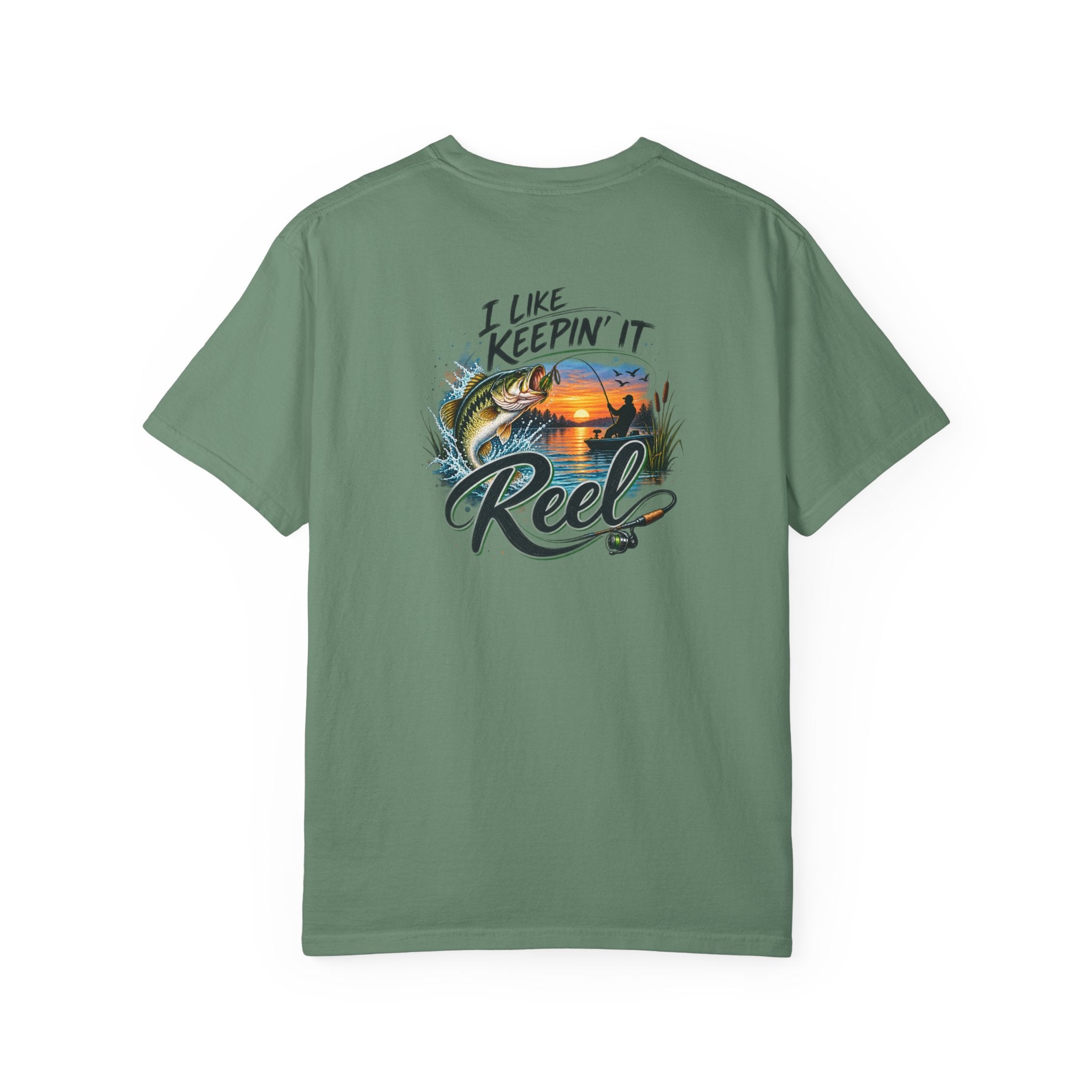 Fishing T-Shirt — "I Like Keepin' It Reel" Sunset Reel Graphic Tee