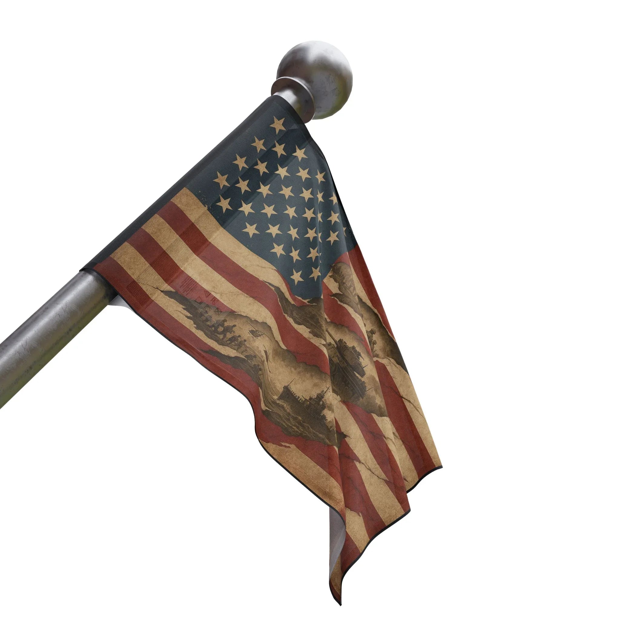 Torn American Flag - Hidden Battles Patriotic Wall Art - Just Chilling Inc.