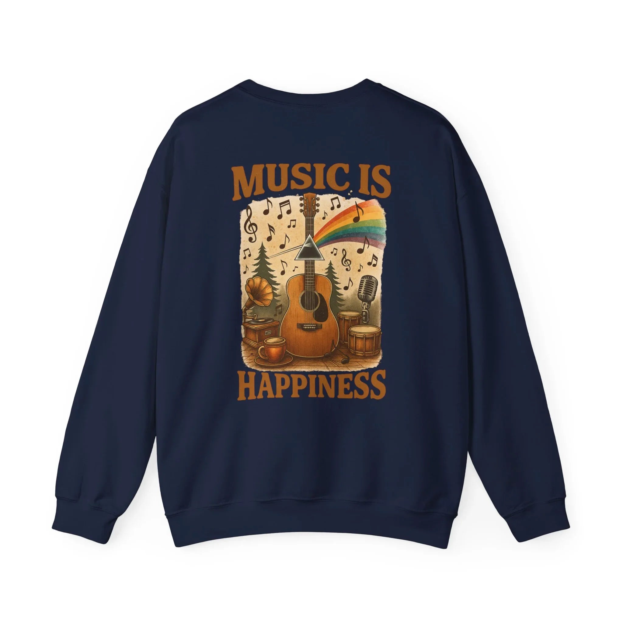 Music is Happiness Lightweight Crewneck Sweatshirt - Just Chilling Inc.
