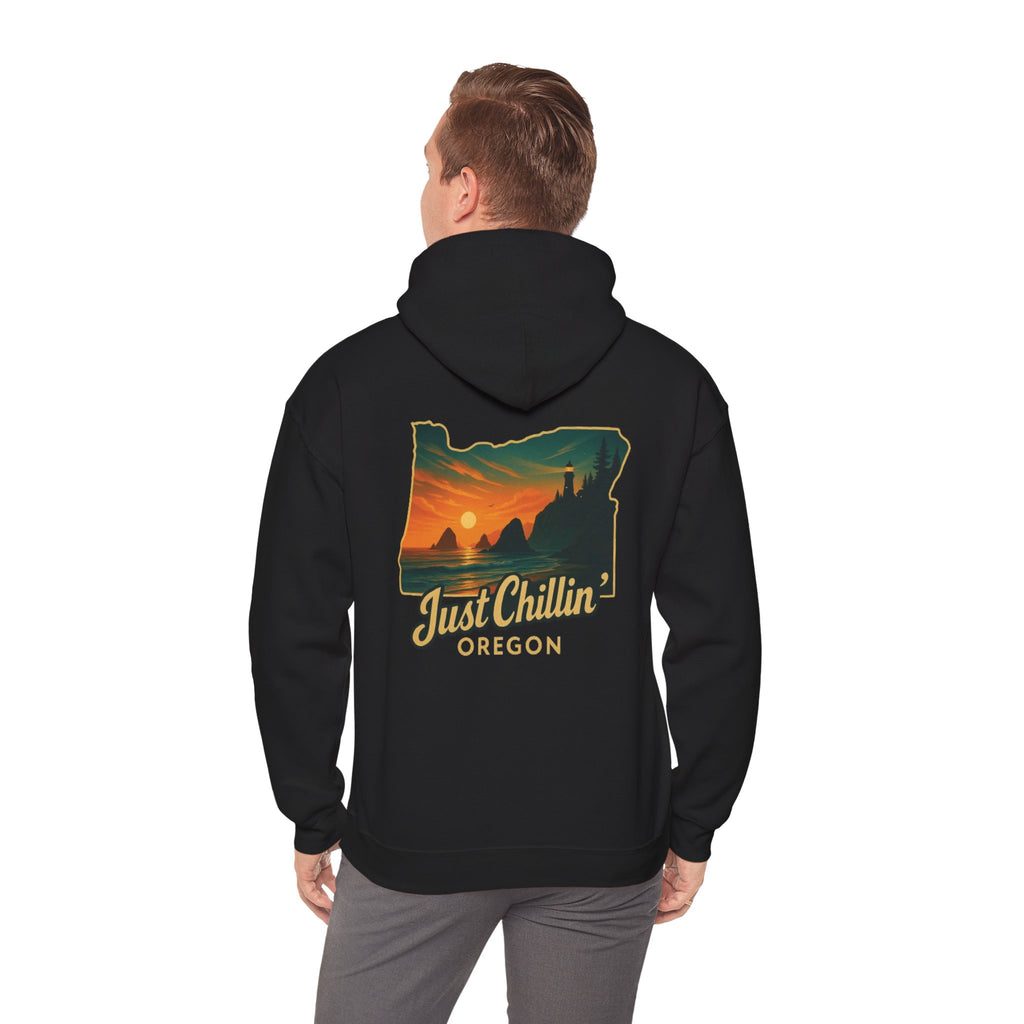 Oregon Sunset Hoodie — "Just Chillin'" Scenic Travel Pullover