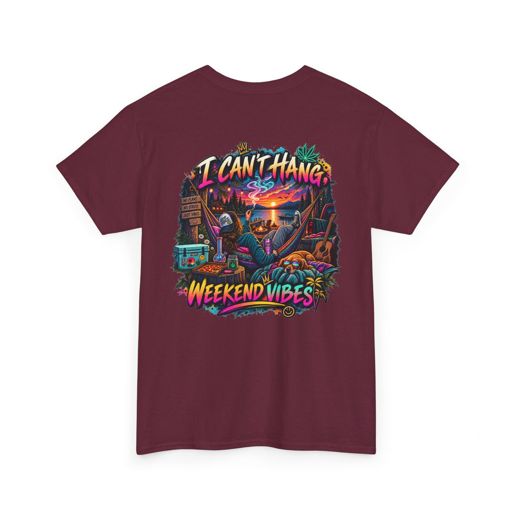 Beach Sunset Tee — "I Can't Hang" Weekend Vibes Graphic T-Shirt
