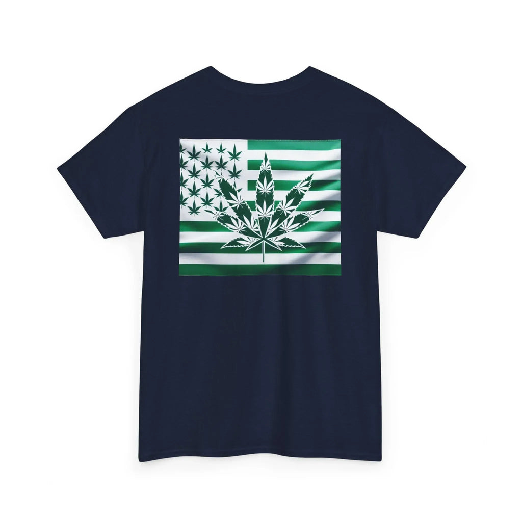 Unisex Heavy Cotton Tee cannabis all-star and flag tee - Just Chilling Inc.