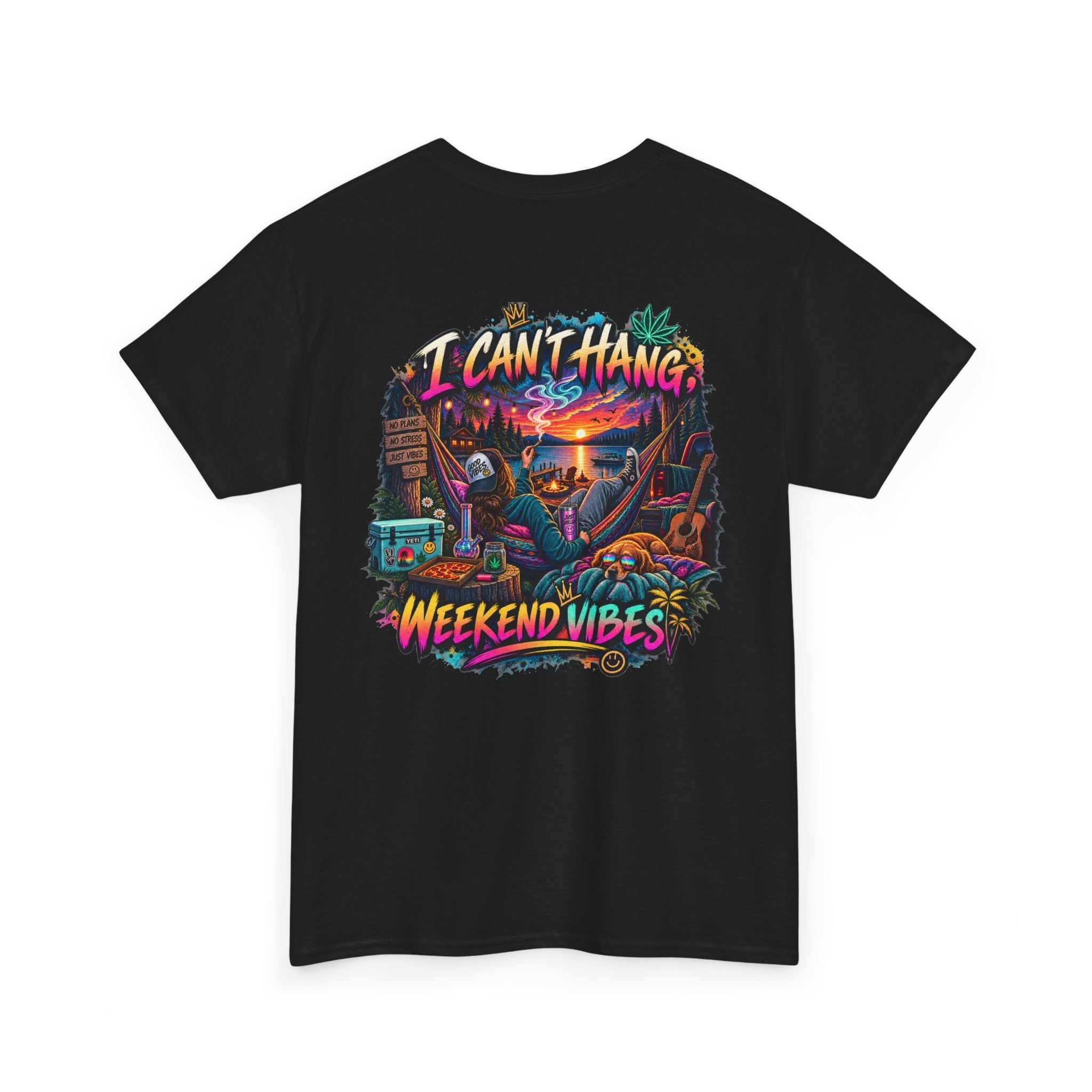 Beach Sunset Tee — "I Can't Hang" Weekend Vibes Graphic T-Shirt
